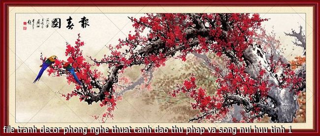 file tranh decor phong nghe thuat canh dao thu phap va song nui huu tinh 1